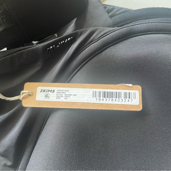 Skims Weightless Demi Bra Women’s Size 44H Black Onyx Underwire Mesh Sheer - Picture 9 of 11